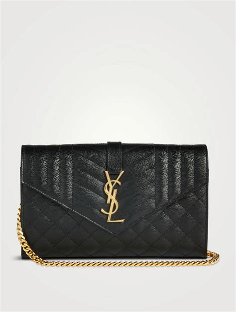 ysl envelope chain wallet with removable chain|ysl uptown wallet on chain.